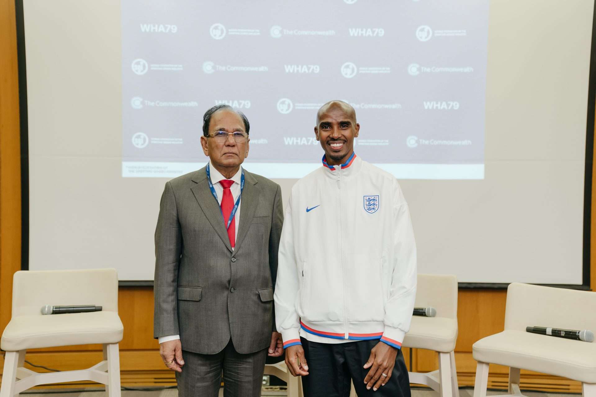 Anil Kumar Bachoo (Minister of Health of Mauritius) and Sir Mo Farah